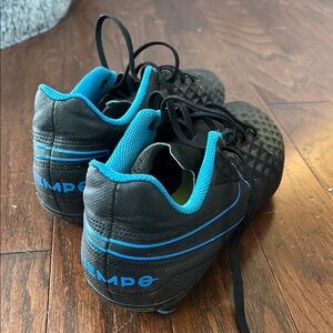 Nike Black and Blue Soccer Shoes Cleats